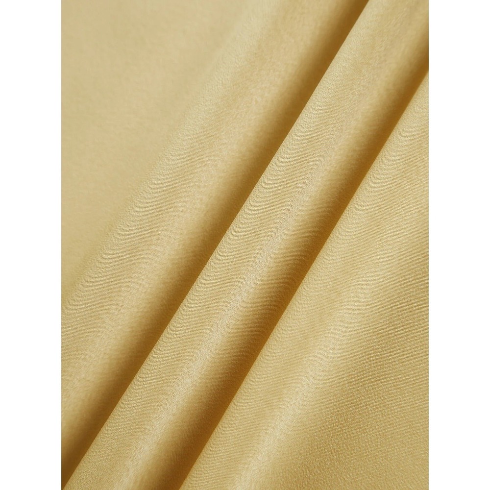 Commense Golden Yellow One Shoulder Satin Backless Maxi Dress with Side Slit S - Picture 12 of 14